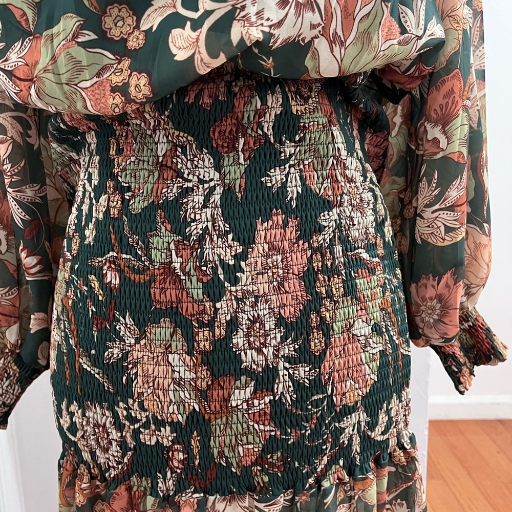 Flying Tomato Multicolored Ruffled Tiered Off-Shoulder Maxi Dress size M - Picture 2 of 11